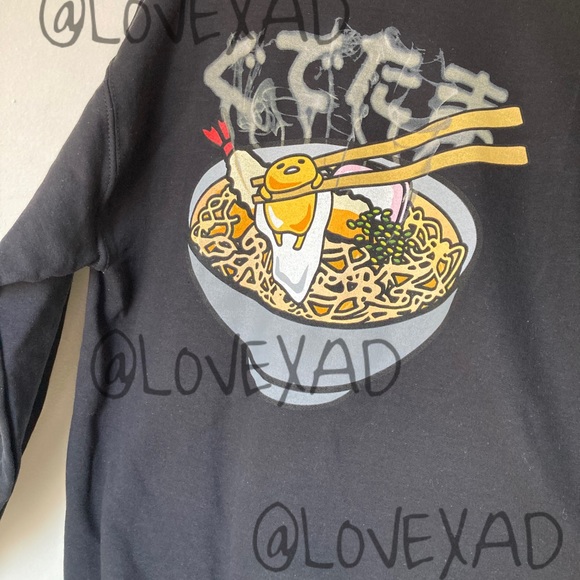 SOLD ‼️ Sanrio Gudetama lazy egg black hoodie sweatshirt - Picture 3 of 4